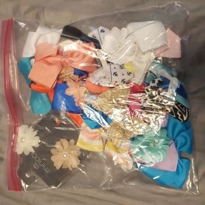 Bag of assorted toddler girl hairbows